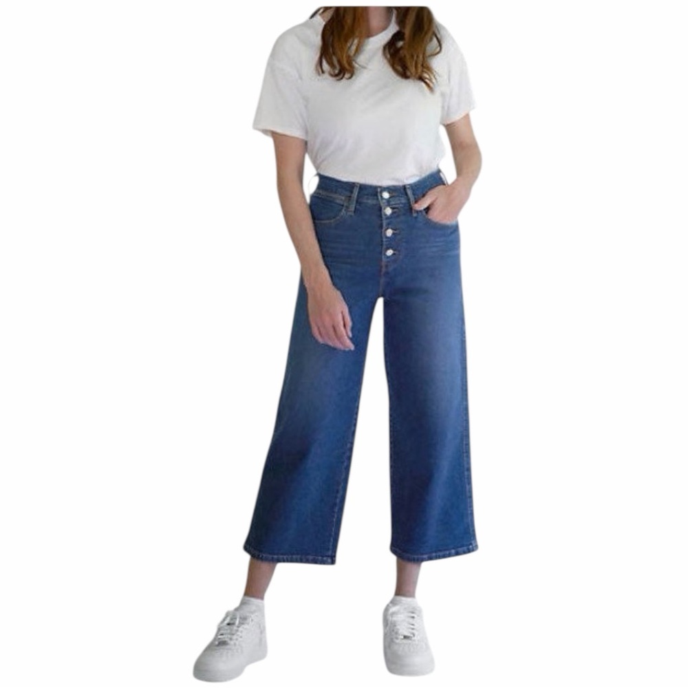 Levi’s Mile High Wide Leg Jeans With Exposed Button Fly Womens Size 24
